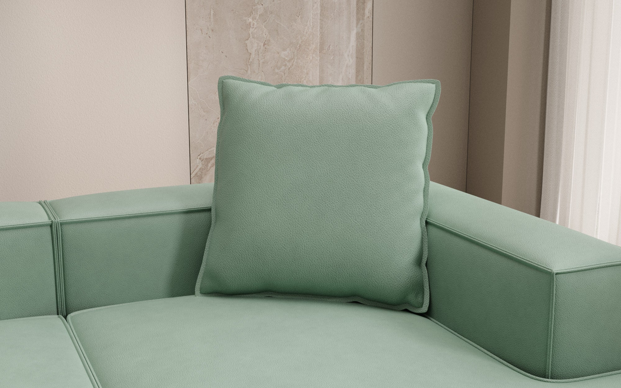 Coussin décoratif Lesley 60x60 en cuir véritable