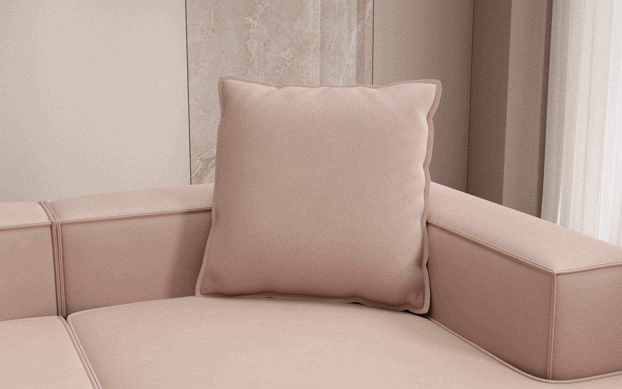 Coussin décoratif Lesley 60x60 en cuir véritable