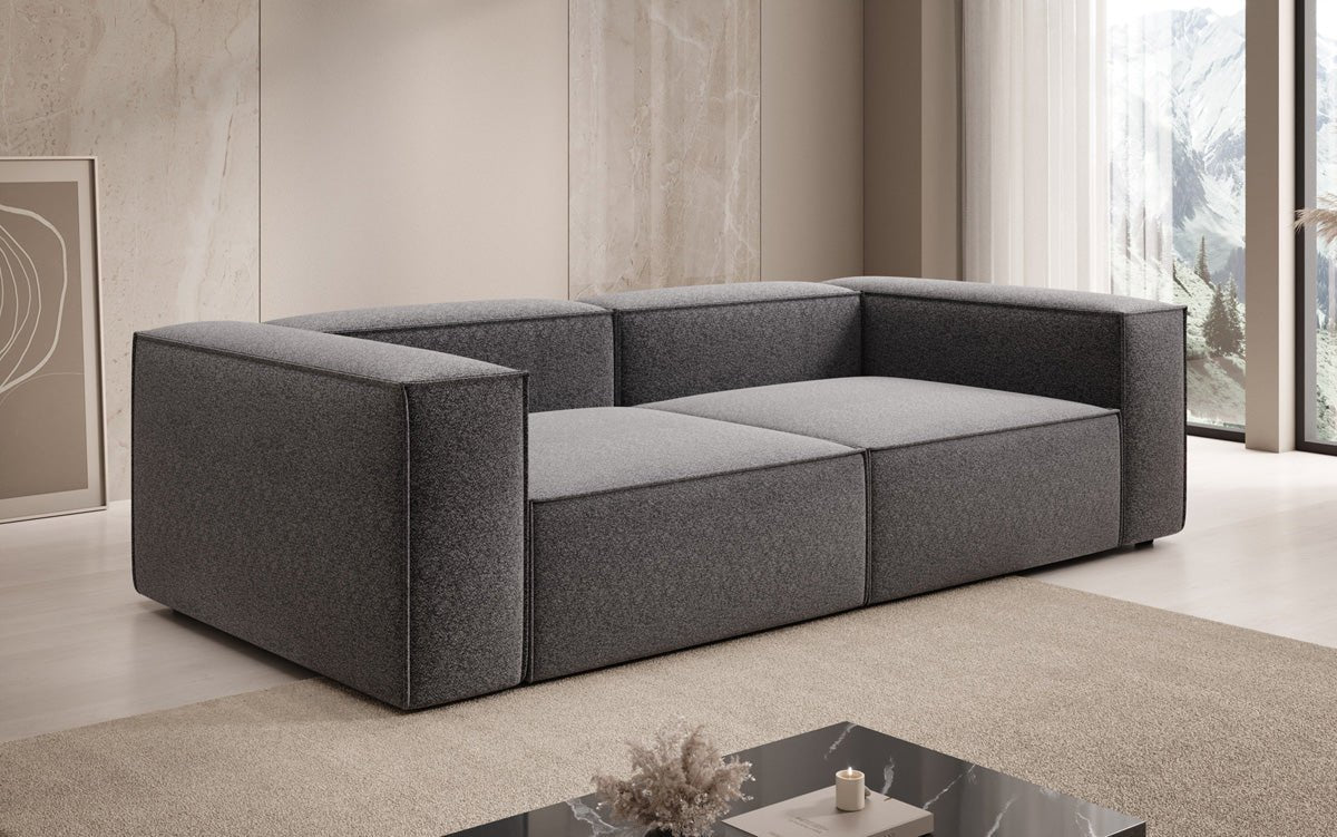Canapé design Lesley 3 places en tissu texturé