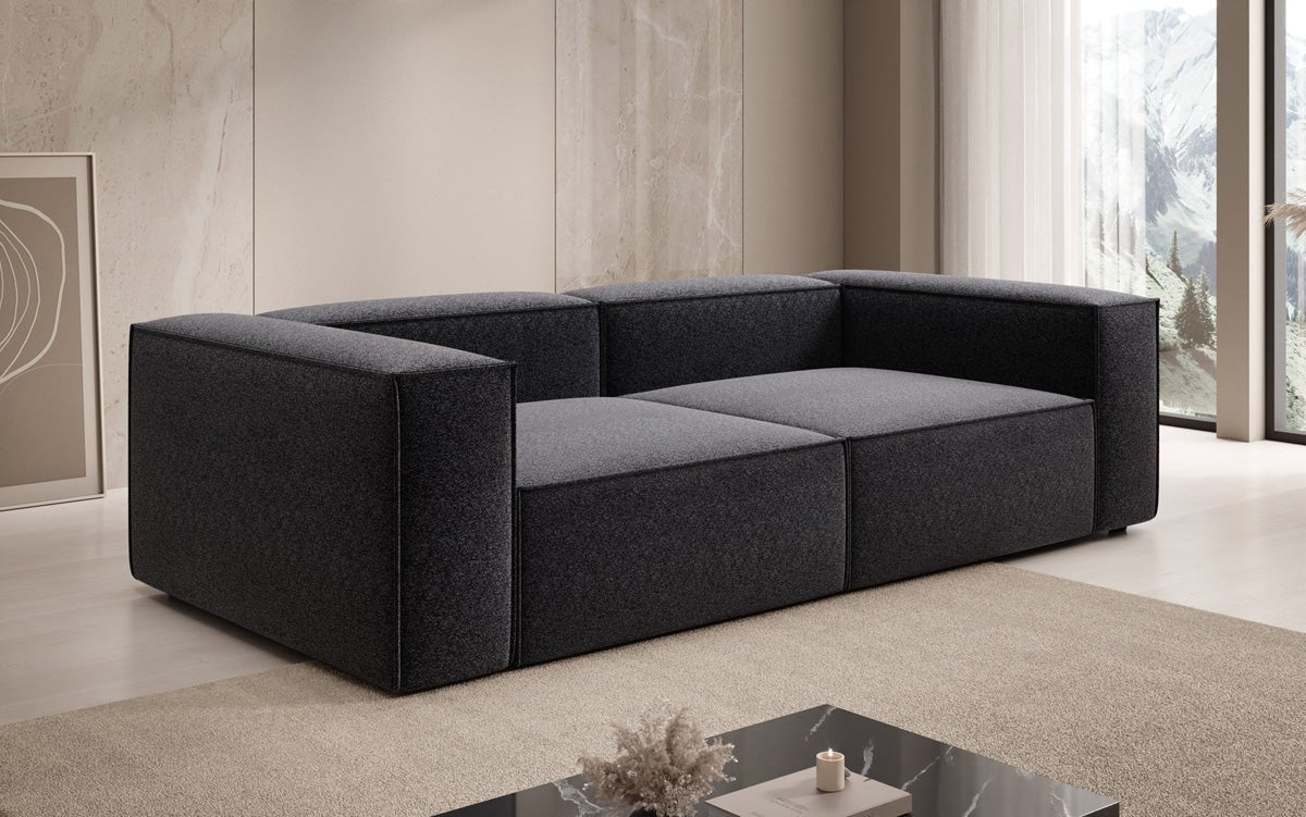 Canapé design Lesley 3 places en tissu texturé