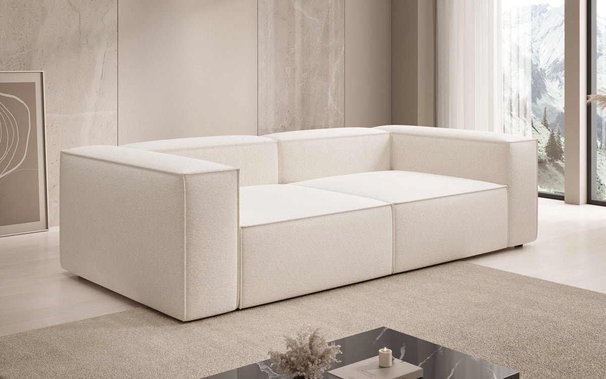 Canapé design Lesley 3 places en tissu texturé