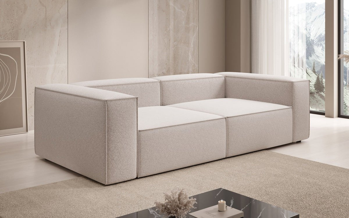 Canapé design Lesley 3 places en tissu texturé