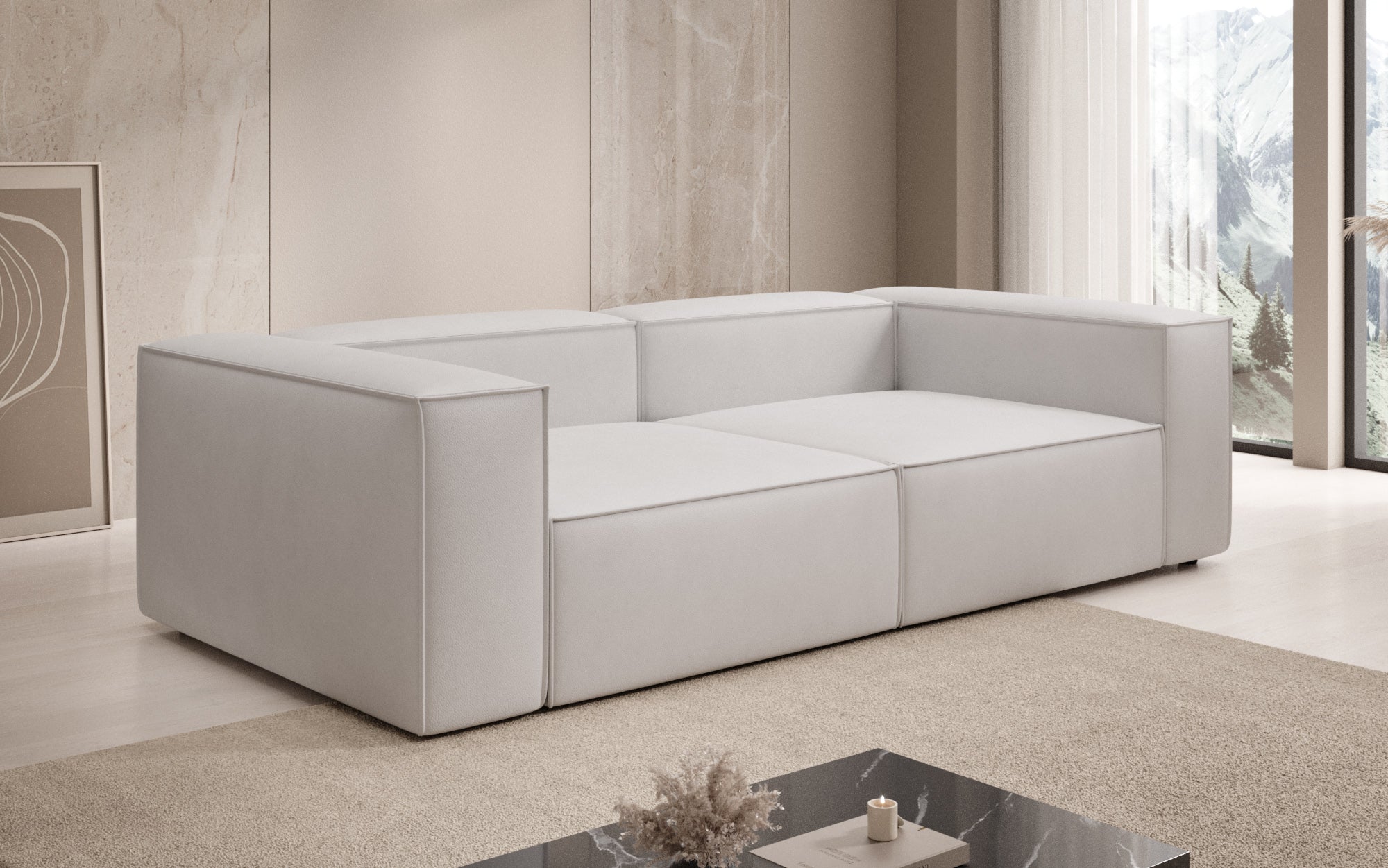 Canapé design Lesley 3 places en cuir véritable