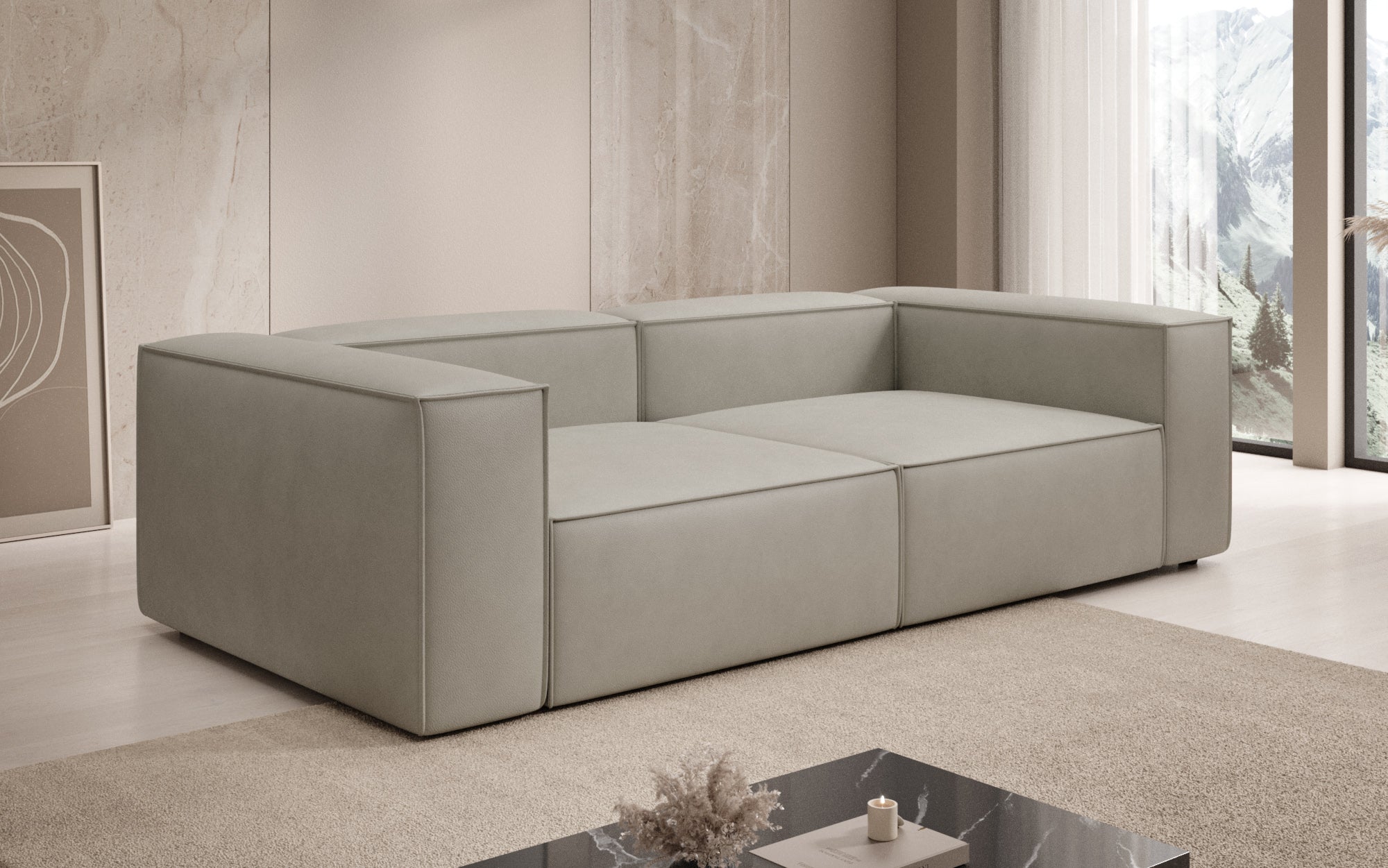 Canapé design Lesley 3 places en cuir véritable