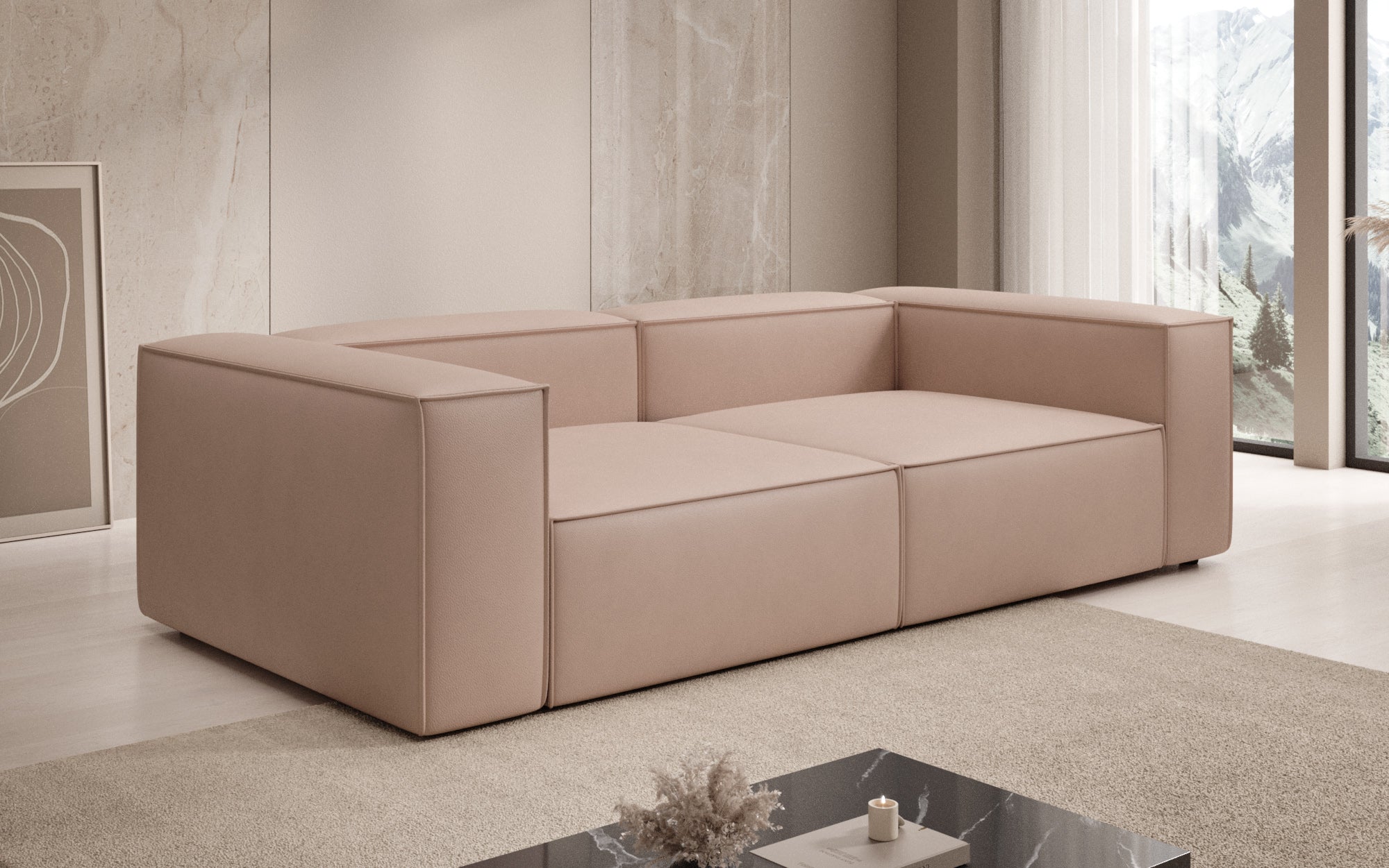 Canapé design Lesley 3 places en cuir véritable