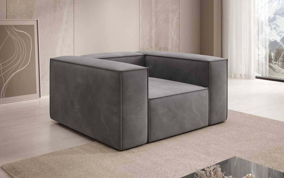 Fauteuil canapé design Lesley en velours