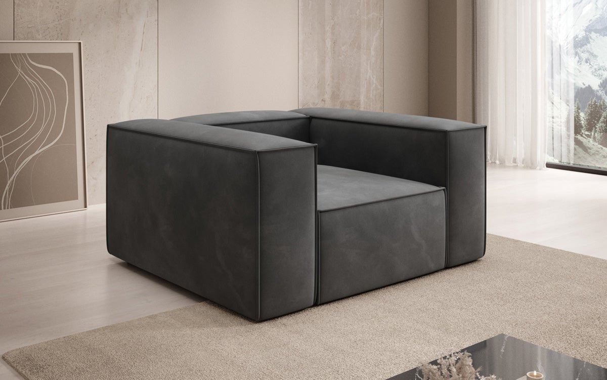 Fauteuil canapé design Lesley en velours