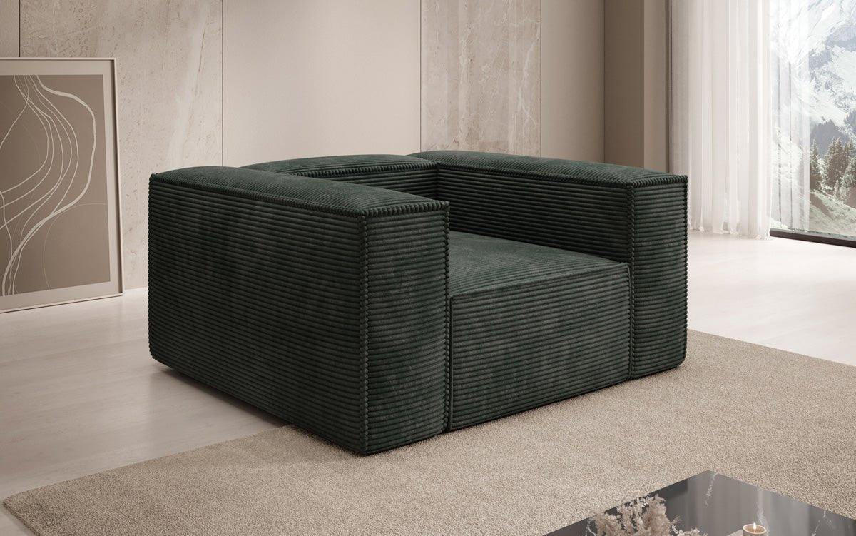 Canapé fauteuil designer Lesley en Côtelé
