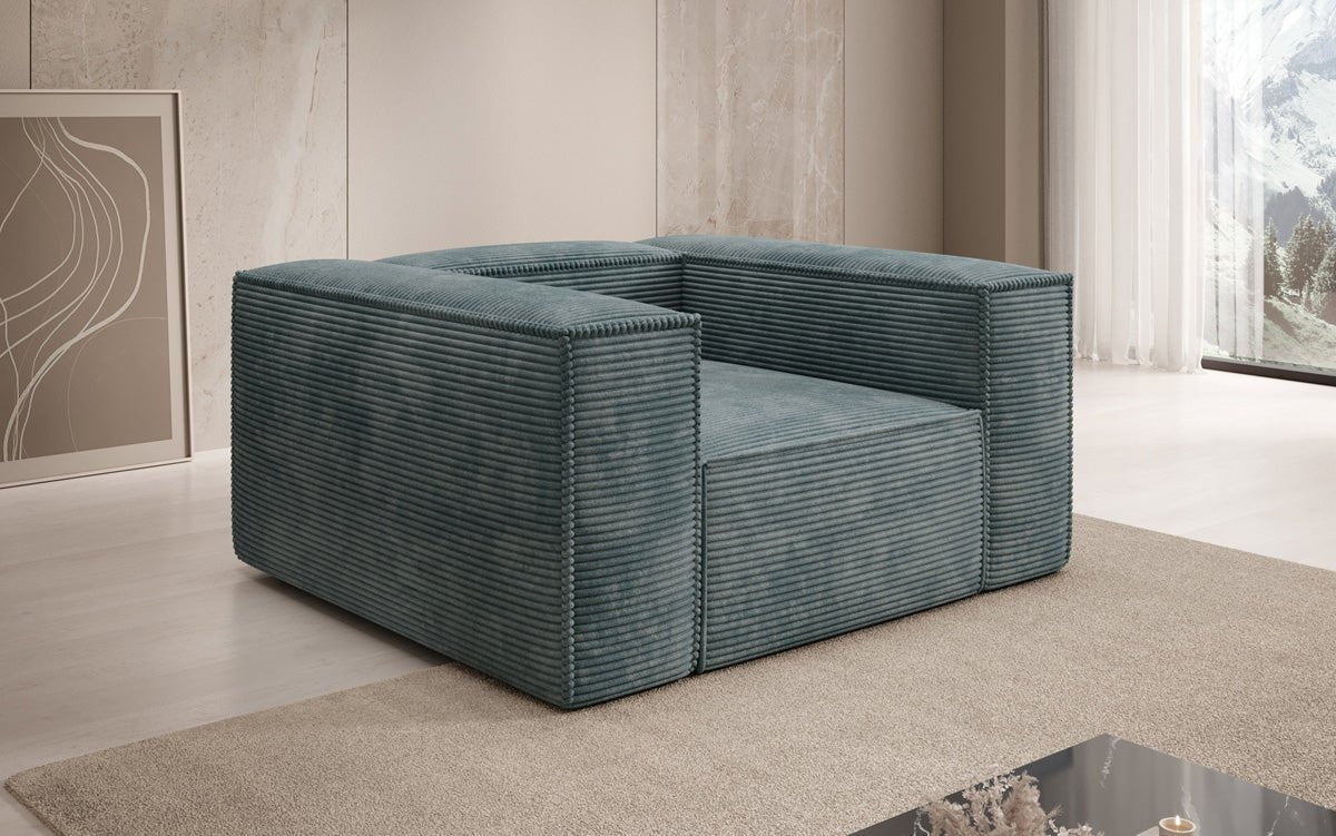 Canapé fauteuil designer Lesley en Côtelé
