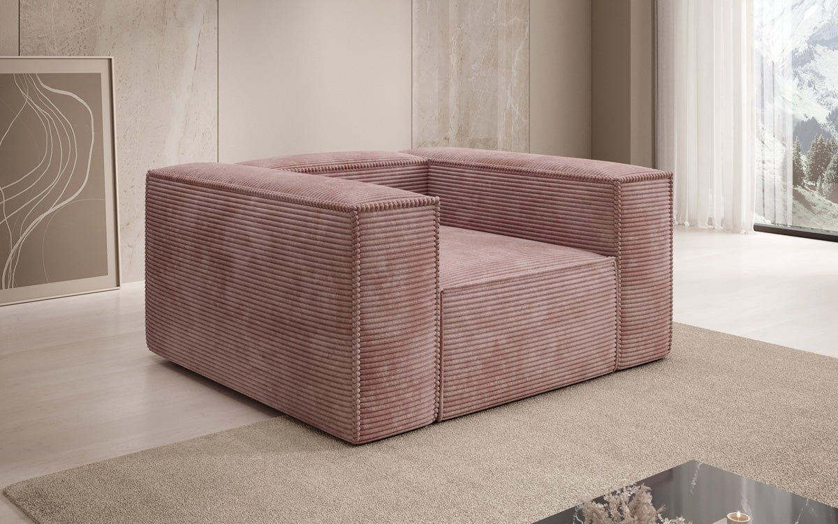 Canapé fauteuil designer Lesley en Côtelé