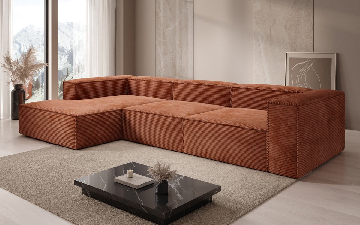 Designer Sofa Lesley L in Cord