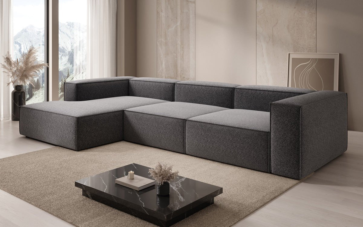 Designer Sofa Lesley L in Strukturstoff