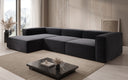 Canapé d’angle design Lesley en tissu texturé