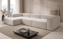 Canapé d’angle design Lesley en tissu texturé