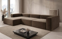 Canapé d’angle design Lesley en tissu texturé
