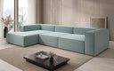 Canapé d’angle design Lesley en tissu texturé