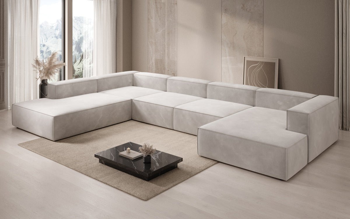 Canapé design Lesley U XXL en Velours