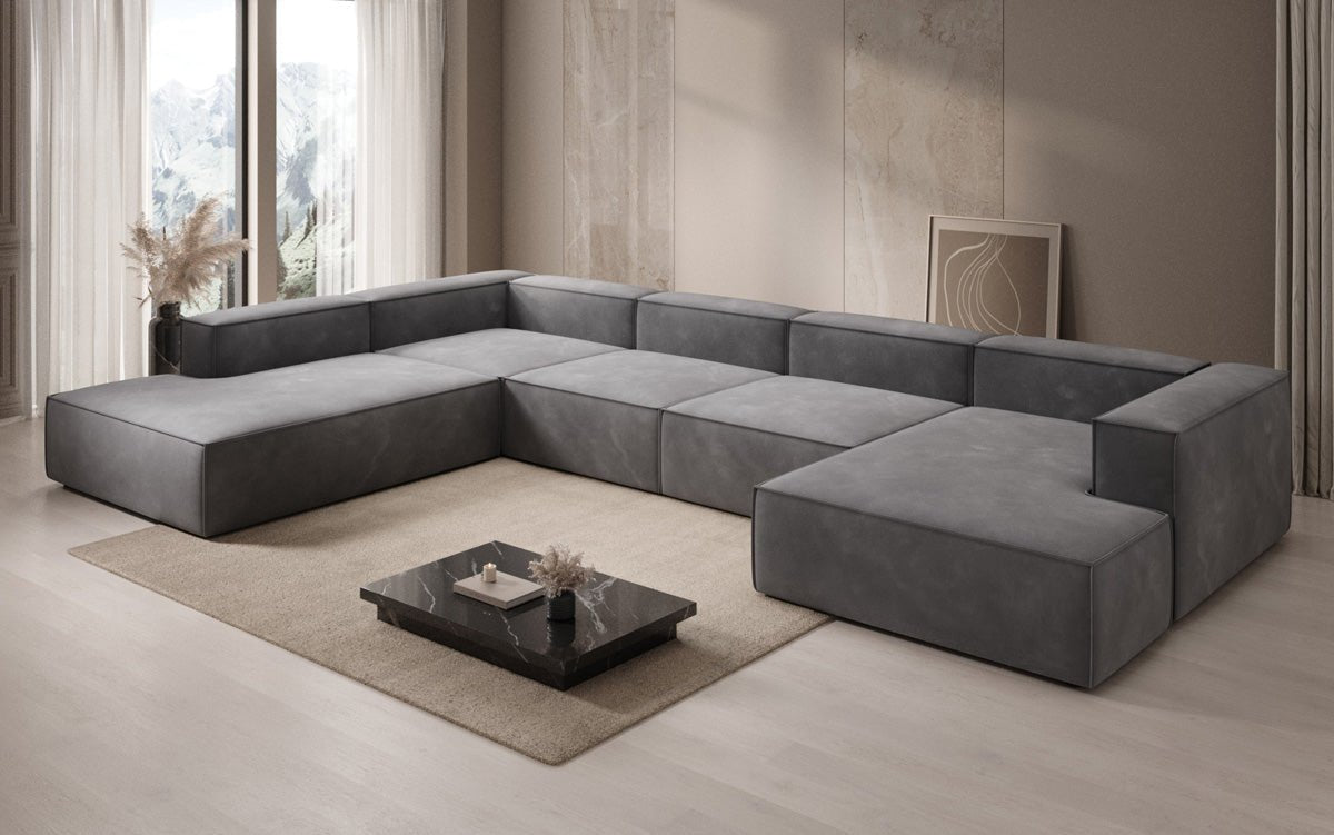 Canapé design Lesley U XXL en Velours