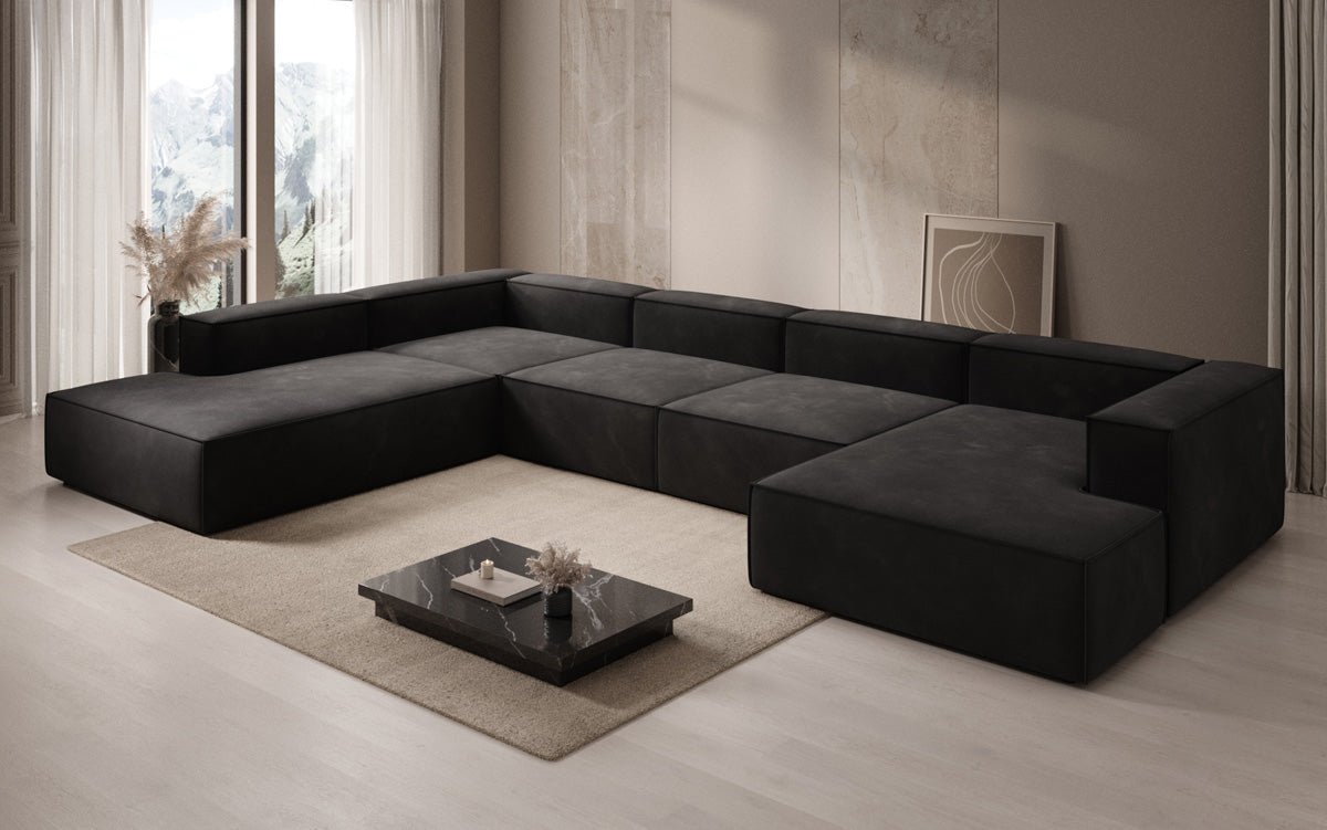 Canapé design Lesley U XXL en Velours