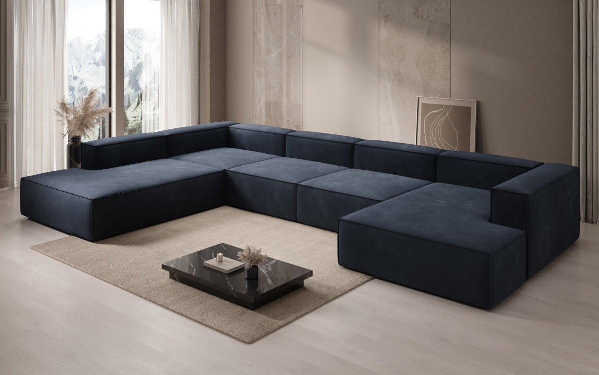 Canapé design Lesley U XXL en Velours
