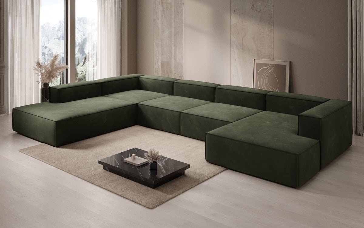 Canapé design Lesley U XXL en Velours