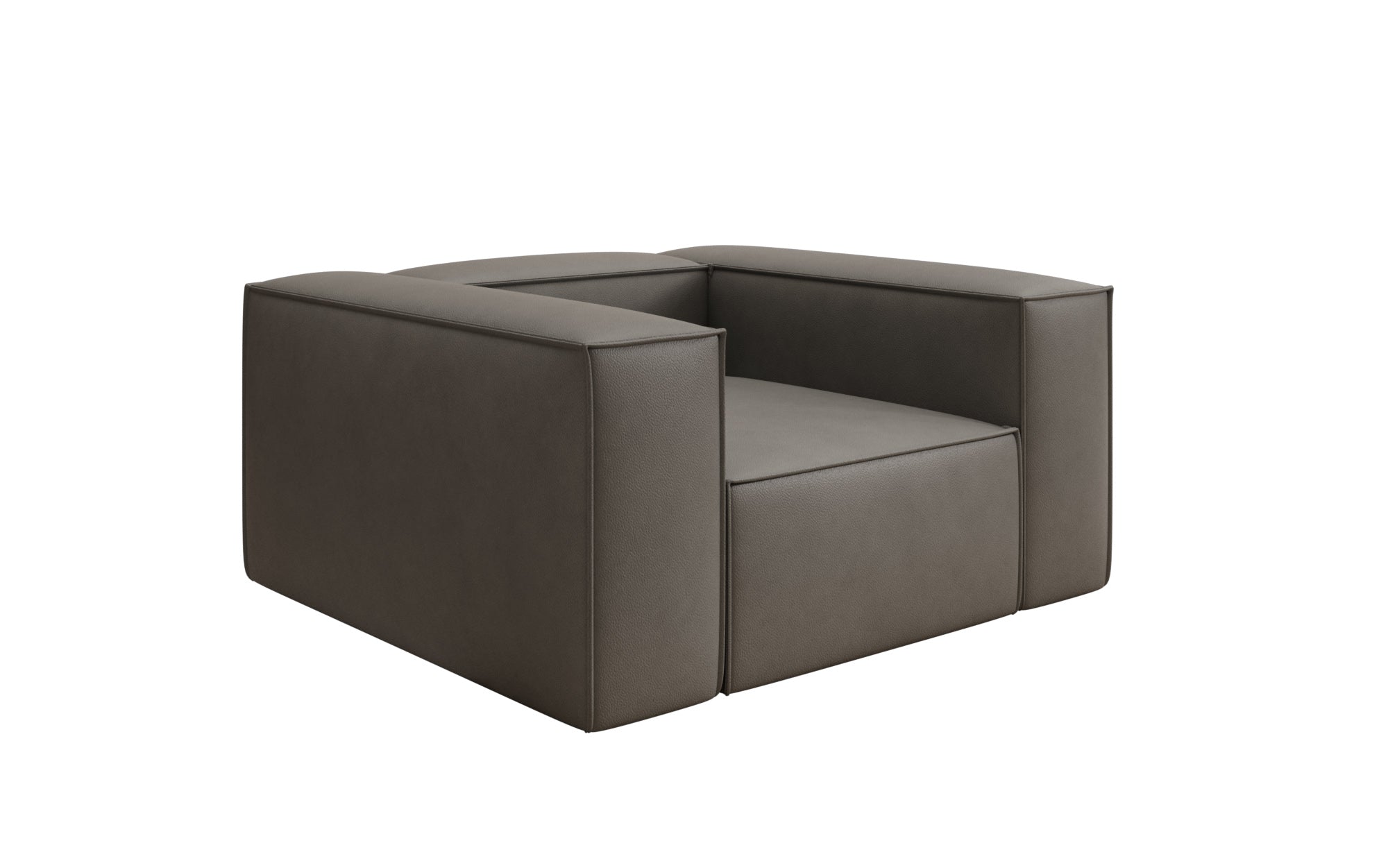Fauteuil canapé design Lesley en cuir véritable