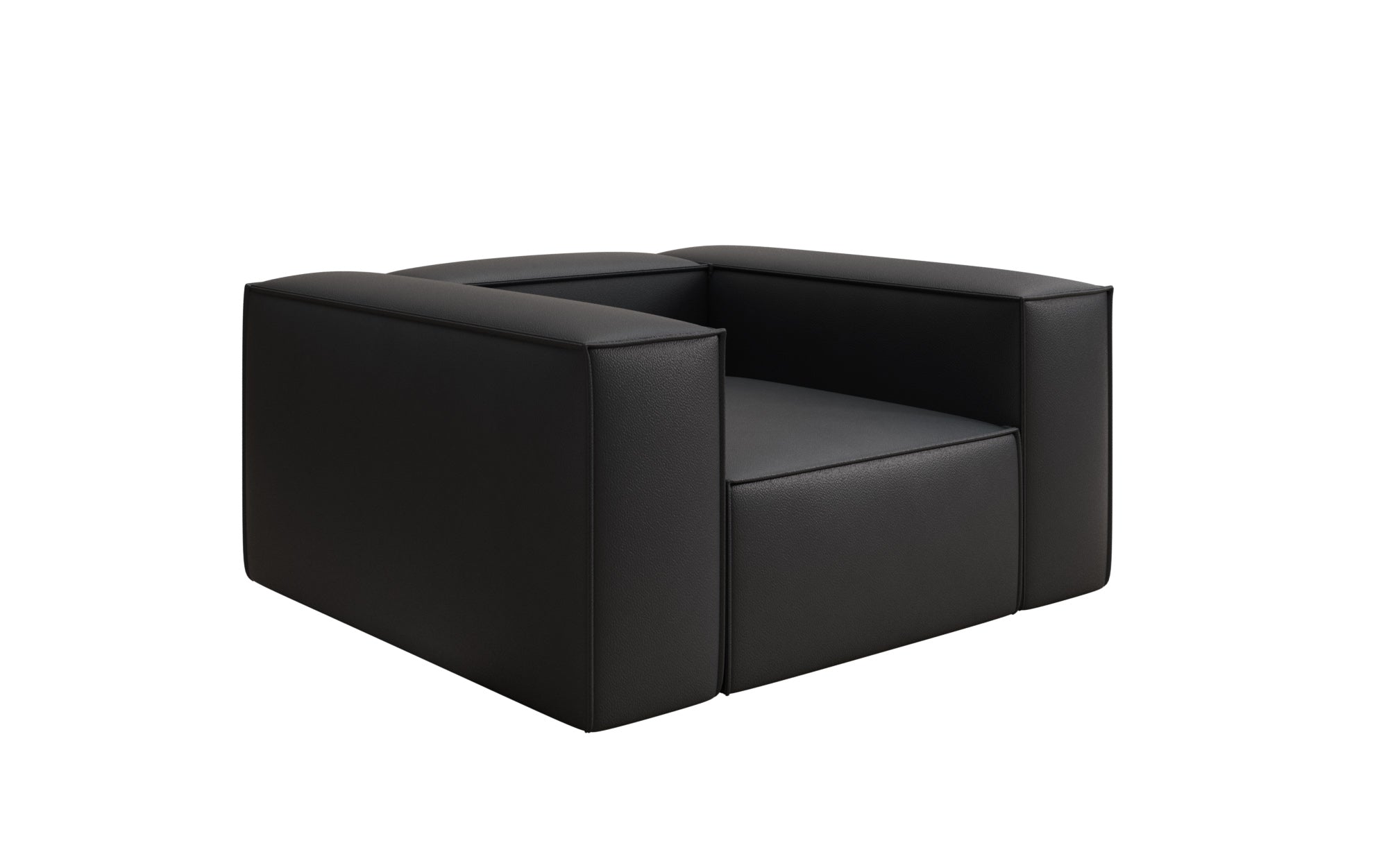 Fauteuil canapé design Lesley en cuir véritable