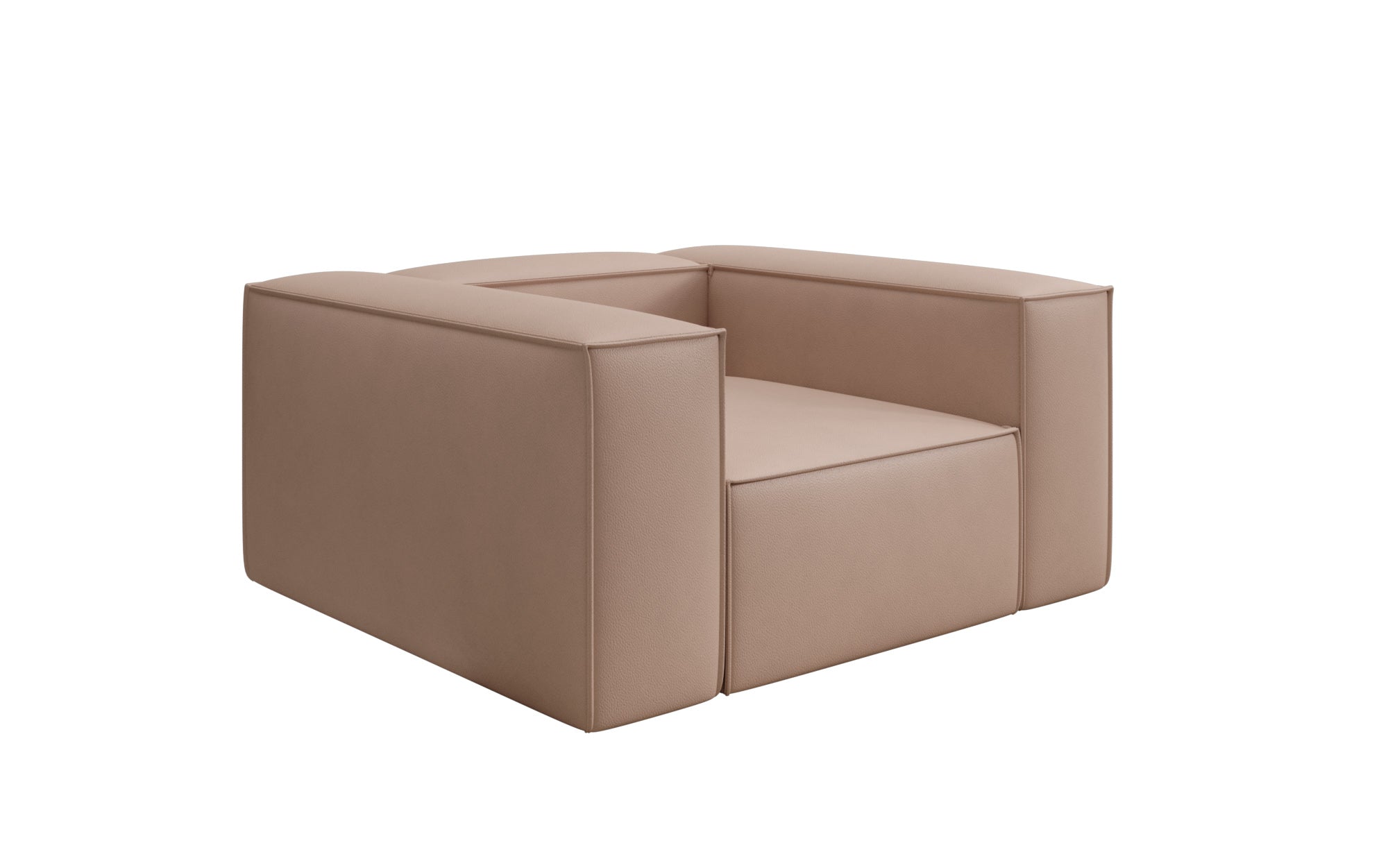 Fauteuil canapé design Lesley en cuir véritable