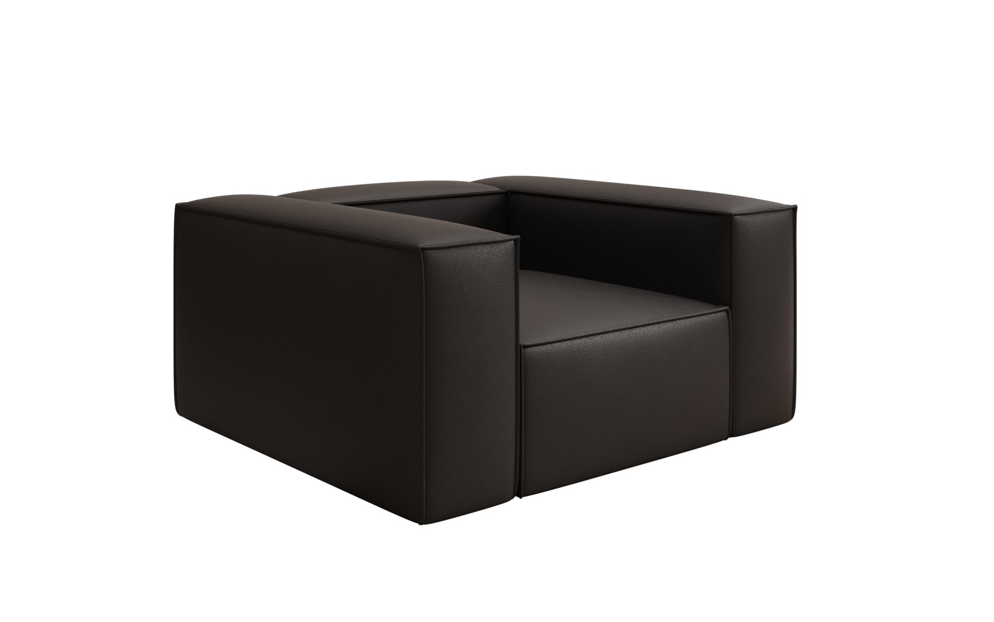 Fauteuil canapé design Lesley en cuir véritable