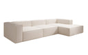Canapé d’angle design Lesley en tissu texturé