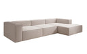 Canapé d’angle design Lesley en tissu texturé