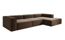 Canapé d’angle design Lesley en tissu texturé