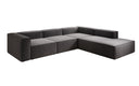 Designer Ecksofa Lesley mit langer Ottomane in Strukturstoff