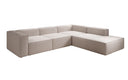 Designer Ecksofa Lesley mit langer Ottomane in Strukturstoff