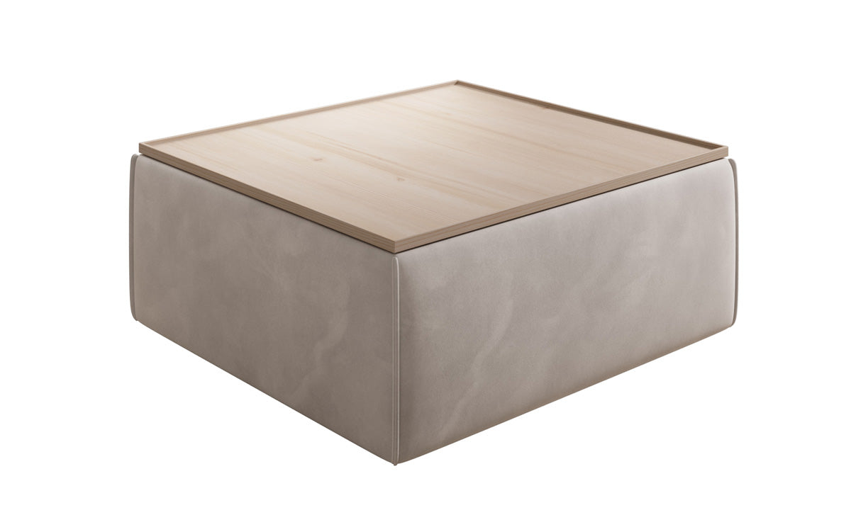 Side stool/coffee table Lesley with storage in velvet