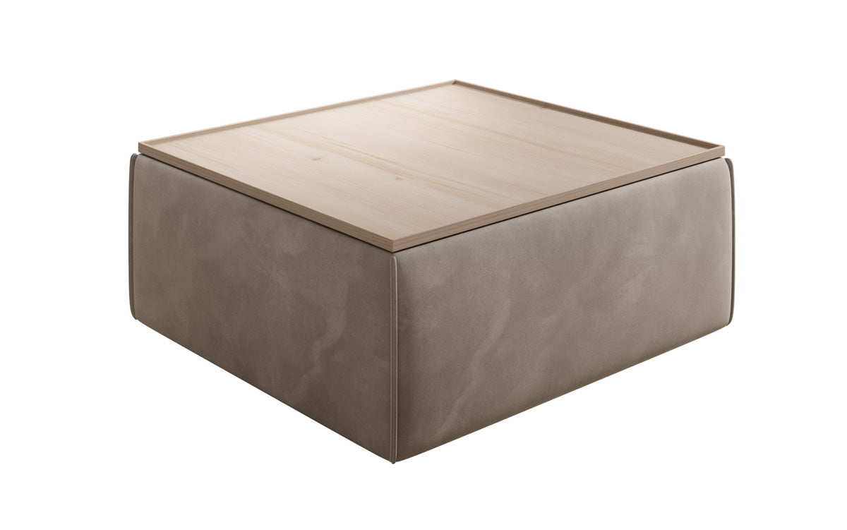 Side stool/coffee table Lesley with storage in velvet