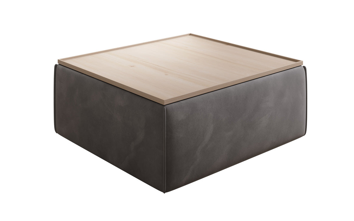 Side stool/coffee table Lesley with storage in velvet