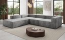 Designer Ecksofa Lesley mit langer Ottomane in Samt