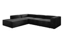 Designer Ecksofa Lesley mit langer Ottomane in Samt