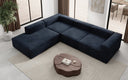 Designer Ecksofa Lesley mit langer Ottomane in Samt