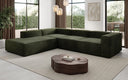 Designer Ecksofa Lesley mit langer Ottomane in Samt