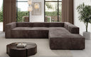 Designer Ecksofa Lesley mit langer Ottomane in Cord