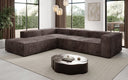 Designer Ecksofa Lesley mit langer Ottomane in Cord