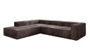 Designer Ecksofa Lesley mit langer Ottomane in Cord