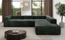 Designer Ecksofa Lesley mit langer Ottomane in Cord