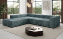 Designer Ecksofa Lesley mit langer Ottomane in Cord