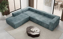 Designer Ecksofa Lesley mit langer Ottomane in Cord