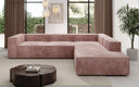 Designer Ecksofa Lesley mit langer Ottomane in Cord