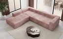 Designer Ecksofa Lesley mit langer Ottomane in Cord