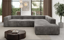 Designer Ecksofa Lesley mit langer Ottomane in Cord